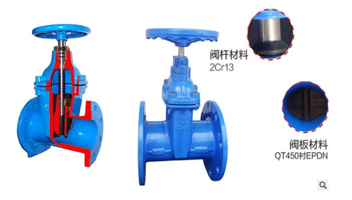 BS4504 GOST DIN F4 Check Water Valve Ductile Iron Resilient Seated Industrial Valve Non-Rising Stem Gate Valve